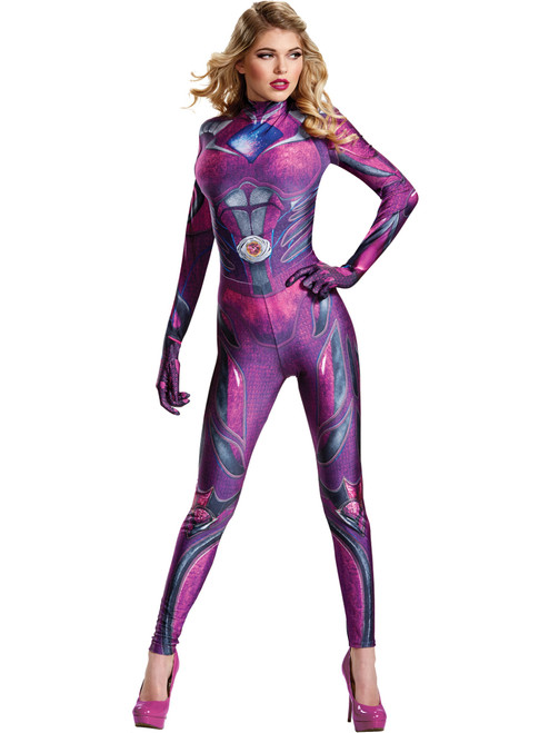 Adult's Womens Power Rangers Movie Pink Ranger Kimberly Bodysuit Costume
