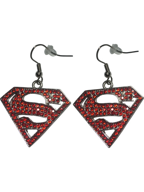 Adult's Womens DC Comics Superman Supergirl Earrings Costume Accessory