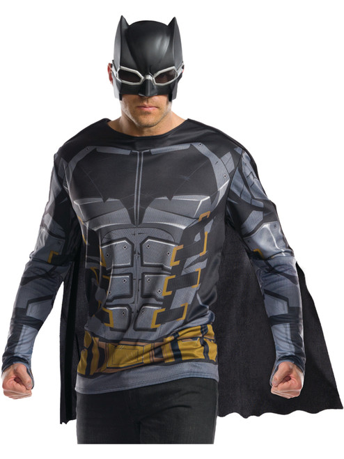 Adult Mens Justice League Tactical Batman Costume Shirt And Mask