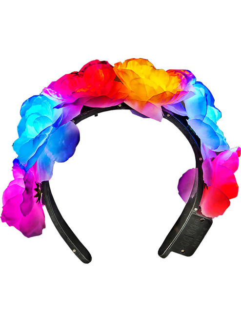 Light Up Tropical Flower Floral Colorful Headband Costume Accessory