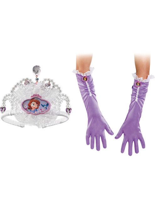Girls Disney Princess Sofia The First Tiara And Gloves Costume Accessory Kit