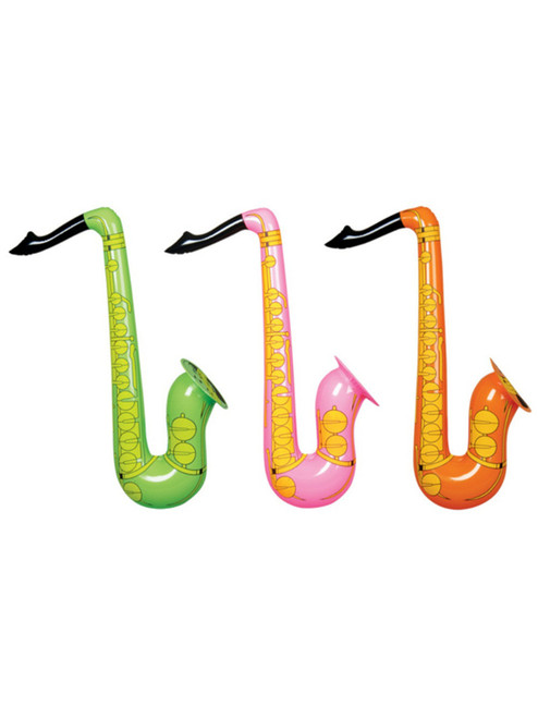 Lot Of 12 Inflatable Assorted Jazz Instrument Party Saxophone Costume Accessory