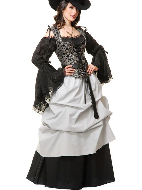 Adult's Womens Grey And Black Marie Antoinette Dress Costume