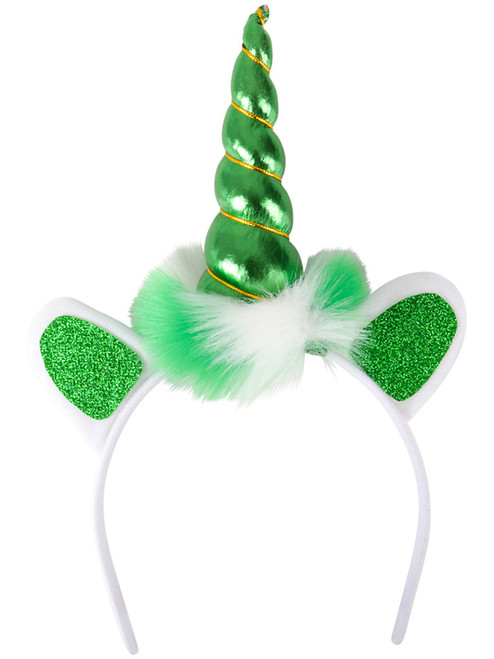 Saint Patrick's Day Mystical Green Unicorn Horn Headband Costume Accessory