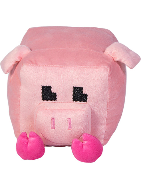 Plush Pink Pixel Farm Pig Stuffed Animal Toy 8"x6"