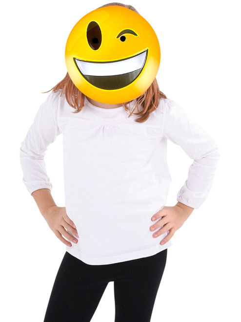 Texting Emoticon Emoji Winking Laugh Face Mask Costume Accessory