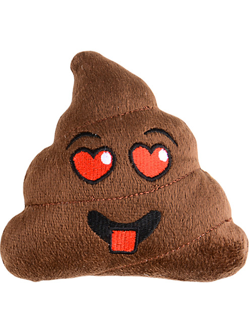 Plush Brown Hearts For Eyes Face Poop Emoji Stuffed Emoticon Toy 5"