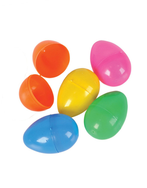 Set of 12 Assorted Color 2.5" Plastic Easter Eggs