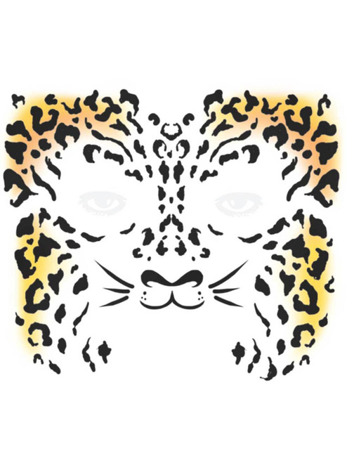 Wild Jungle Animal Cheetah Face Tattoo Costume Accessory