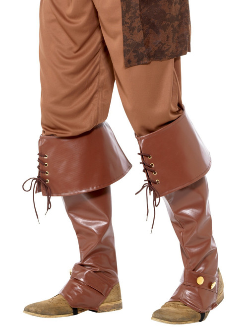 Adults Medieval Rogue High Seas Pirate Captain Boot Covers Costume Accessory