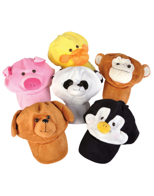 Lot 12 Adults Kids Plush Adjustable Animal Zoo Baseball Caps Costume Hats