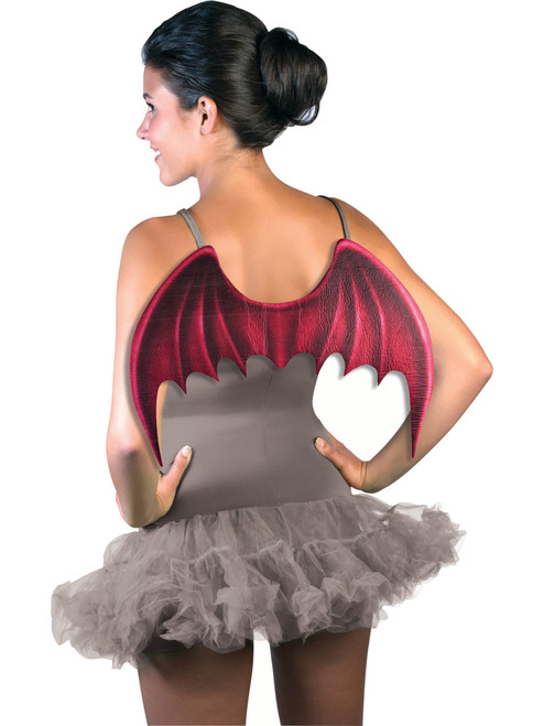 Womens Red Devil Underworld Demon Club Wings Costume Accessory
