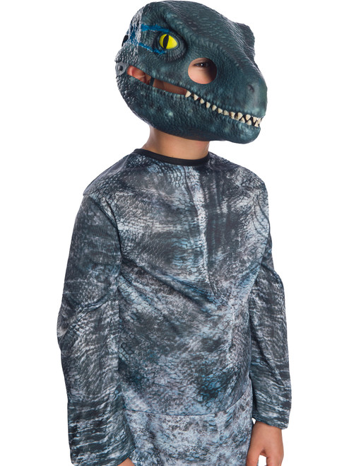 Child's Jurassic World Fallen Kingdom Velociraptor Blue Moveable Jaw Mask