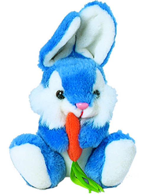 Plush Purple Easter Bunny With Carrot Animal Cuddly Toy Decoration