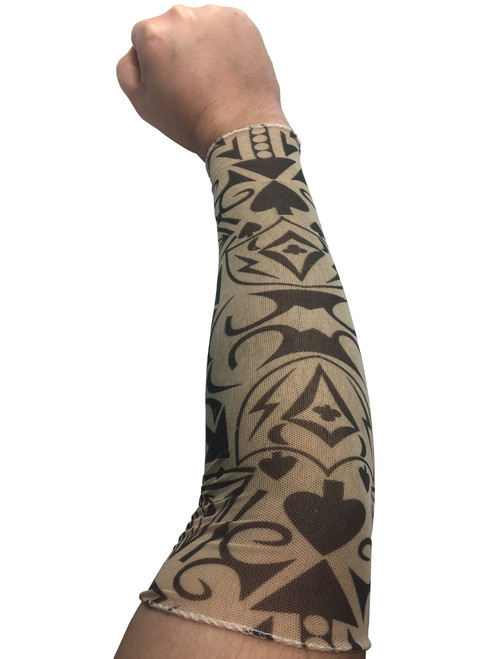 Mens Womens Poker Thug Costume Accessory Arm Sleeve Tattoo Medium