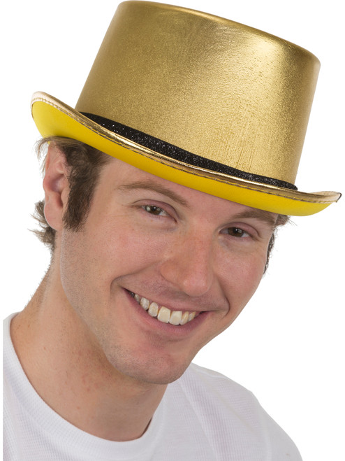 Adults Metallic Gold Top Hat Costume Accessory