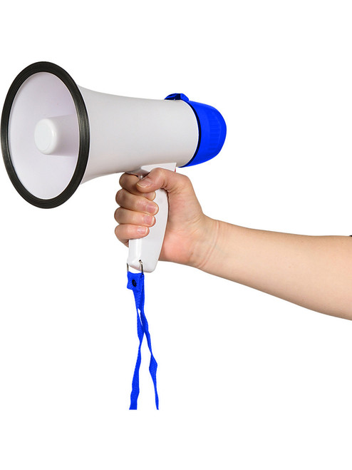 Loud Battery Operated Blue Megaphone Horn Costume Accessory