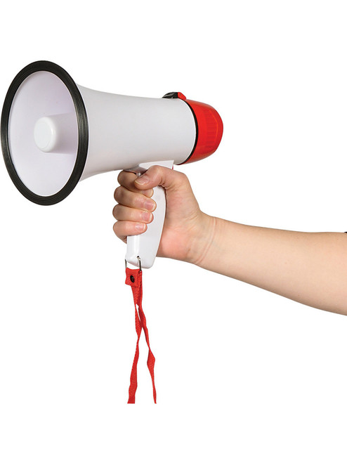 Loud Battery Operated Red Megaphone Horn Costume Accessory
