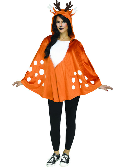 Women's Faun Hooded Poncho Costume One Size 4-14