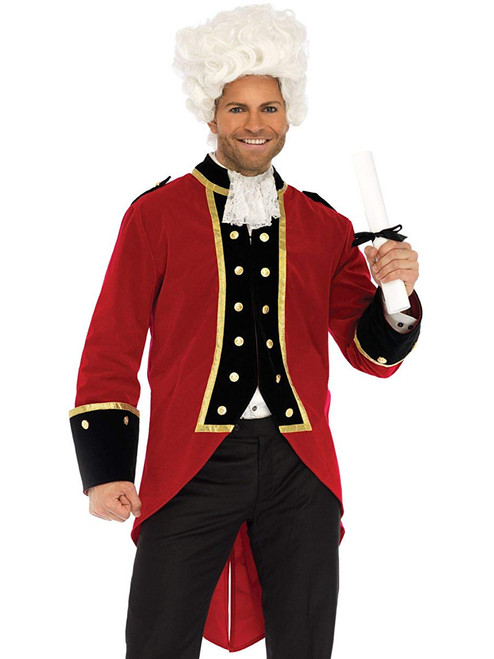 Adult Men's Velvet Regency Coat With Liberty Buttons Costume