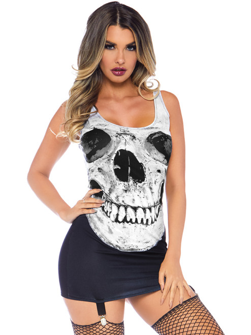 Adult's Womens Skeleton Skull Garter Dress