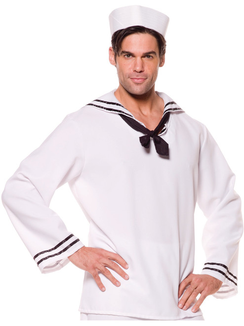 Men's White Nautical Sailor Costume Shirt