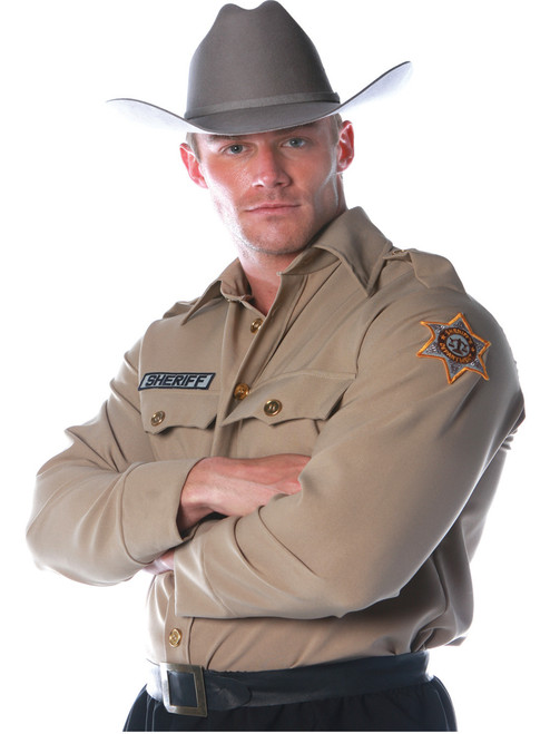 Men's Brown Sheriff Law Enforcement Costume Shirt