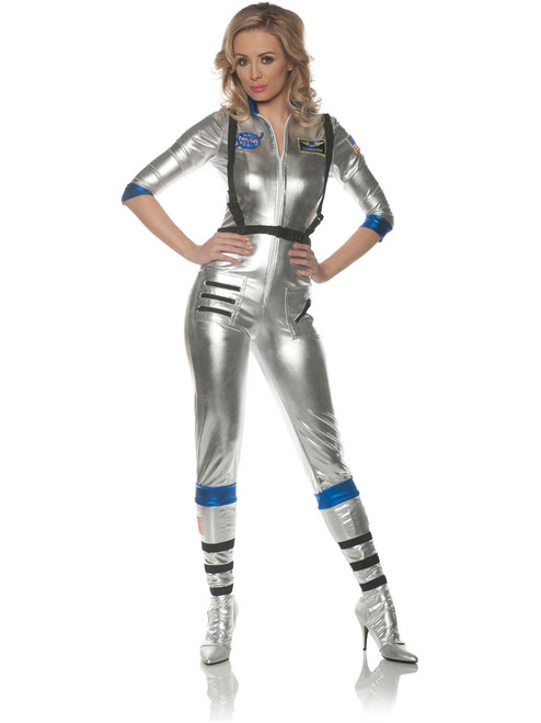Women's Silver Astronaut Jumpsuit Costume
