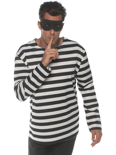 Men's Classic Black And White Striped Thief Shirt