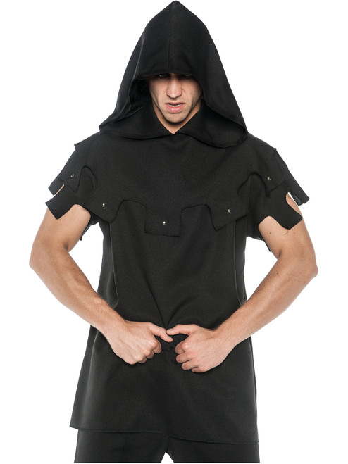 Men's Black Hooded Executioner Costume Shirt