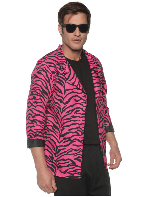 Men's 80s Pink Zebra Blazer Costume Jacket