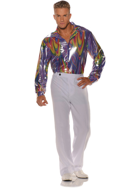 Men's 70s Multi-Color Disco Costume Shirt
