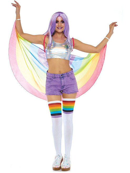 Womens Rainbow Wings Costume Accessory