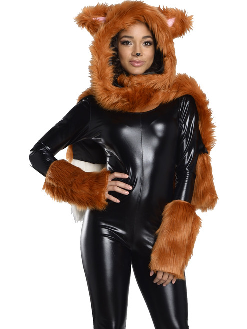 Adult's Hooded Animal Fox Costume Accessory Set