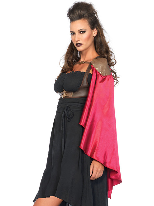 Adult's Womens Warrior Harness Vest And Cape Costume