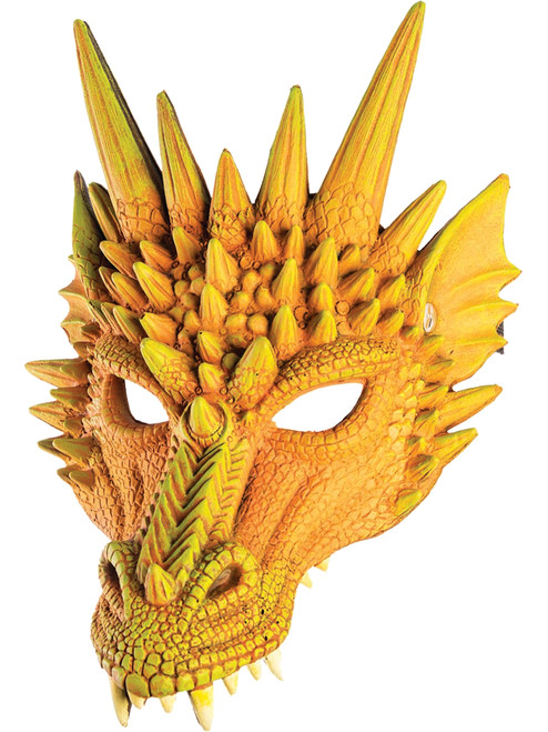 Adults Spikey Yellow Medieval Fantasy Dragon Mask