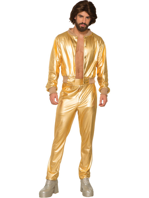 Adult Mens Golden 70s Disco Singer Suit Costume