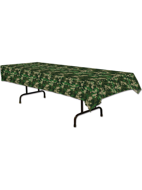 Camo Green Jungle Camouflage Plastic Tablecover Decoration