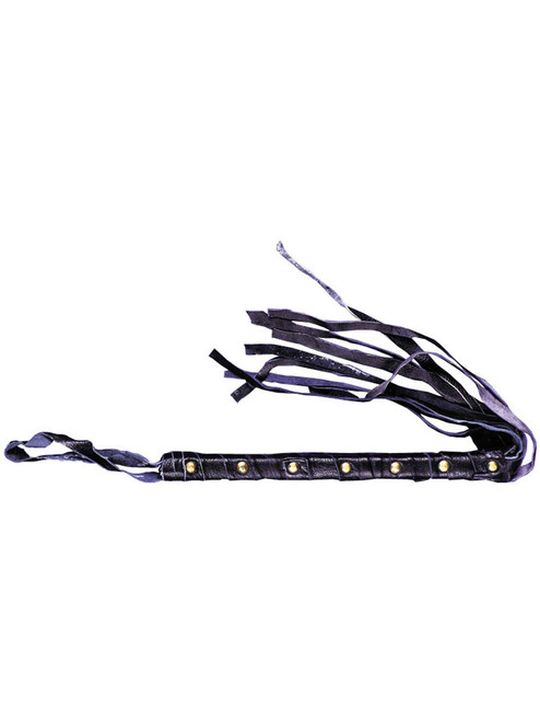 Sexy Dominatrix Costume Studded Black Flogger Whip