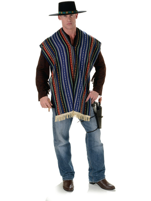 Adult's Multi-Color Bandito Poncho Costume Accessory