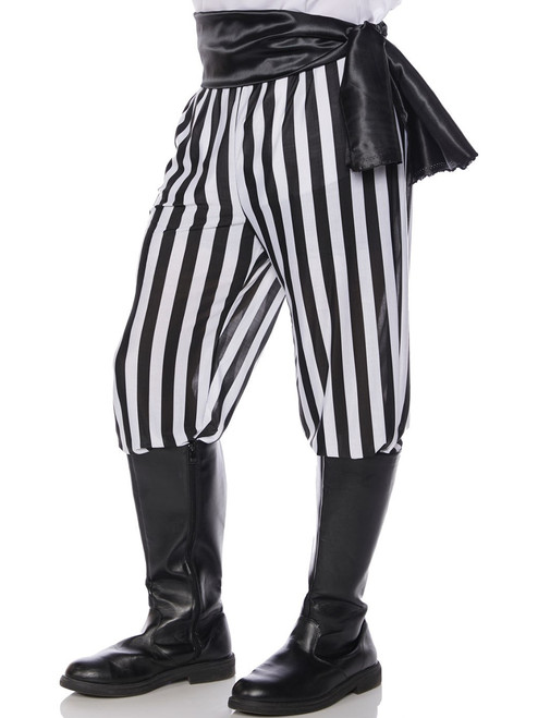 Men's White And Black Pirate Deckhand Pants Costume Accessory