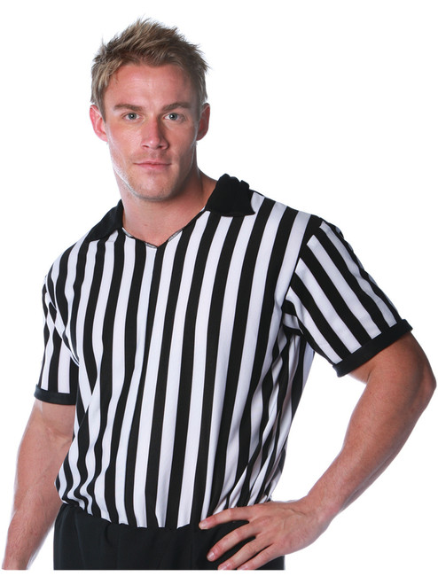 Men's Striped Referee Costume Shirt