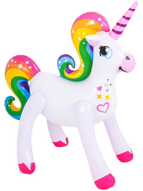 Mythical White Rainbow Unicorn 48" Inflatable Toy Decoration