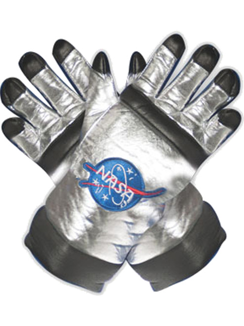 Child's Silver Astronaut Gloves Costume Accessory