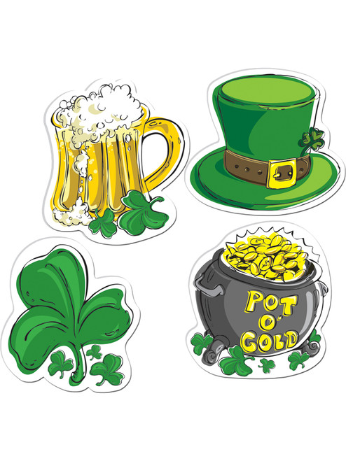 Saint Patrick's Day Theme Assorted Cut Outs 4 Pack Decoration