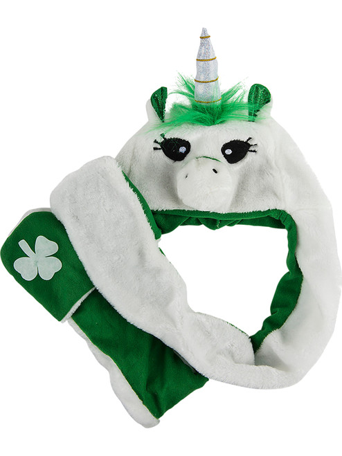 Adults Saint Patrick's Day Irish Unicorn Plush Hat Costume Accessory