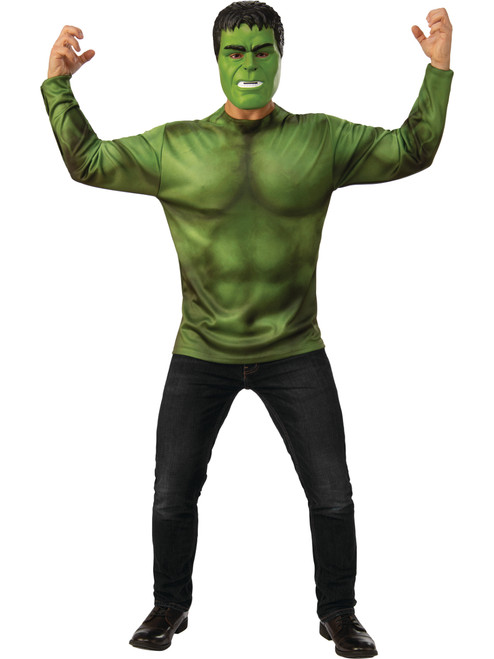 Mens Avengers Endgame Professor Hulk Shirt And Mask Costume