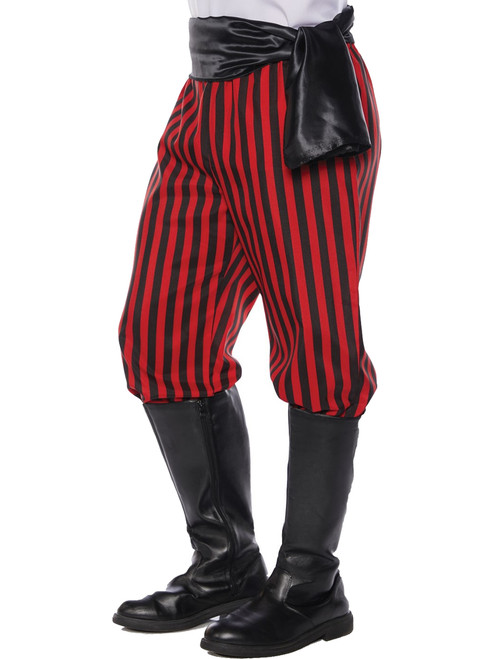 Men's Red And Black Pirate Deckhand Pants Costume Accessory