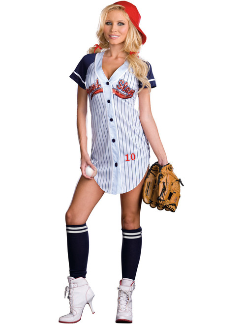 Adult's Womens Baseball Grand Slam Player Costume