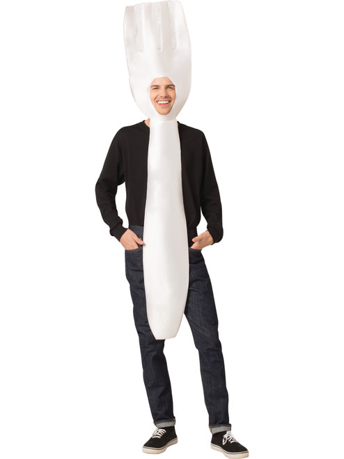 Adult White Fork Eating Utensil Costume